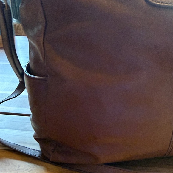 HOBO Cognac Brown Leather Satchel with Detachable Strap - Picture 4 of 16